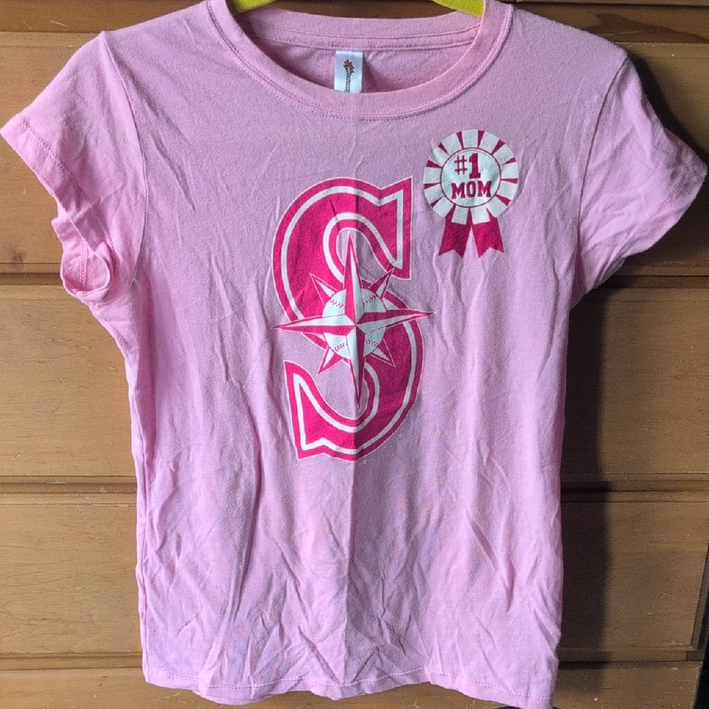 Pink Shirt with Seattle Mariners Logo